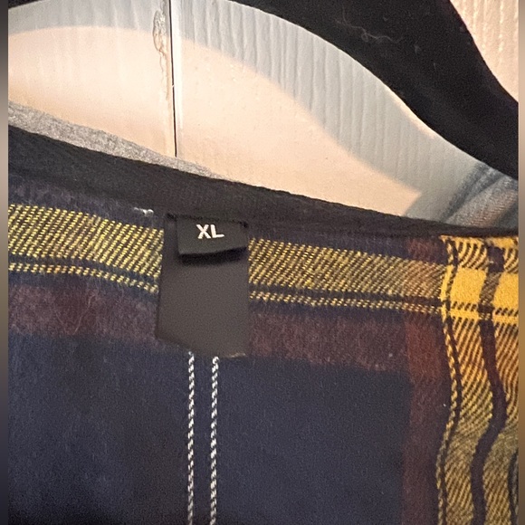 Blue and Yellow Flannel with Hood - Picture 2 of 4